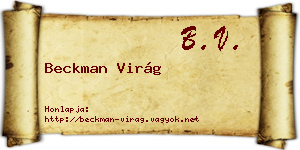 Beckman Virág névjegykártya